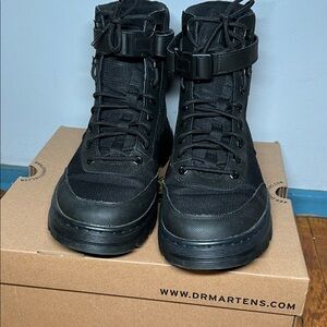 Dr. Martens Combs Tech Poly Black Boots Size 10